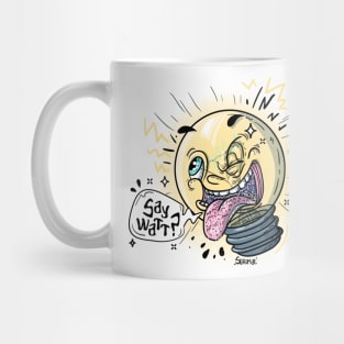 Say Watt? funny lightbulb pun Mug